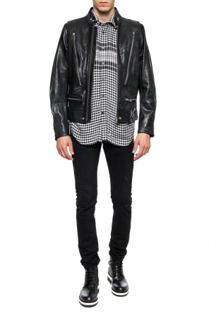 Leather jacket with a stand up collar, zdjęcie 2 Leather jacket with a stand up collar od Diesel
